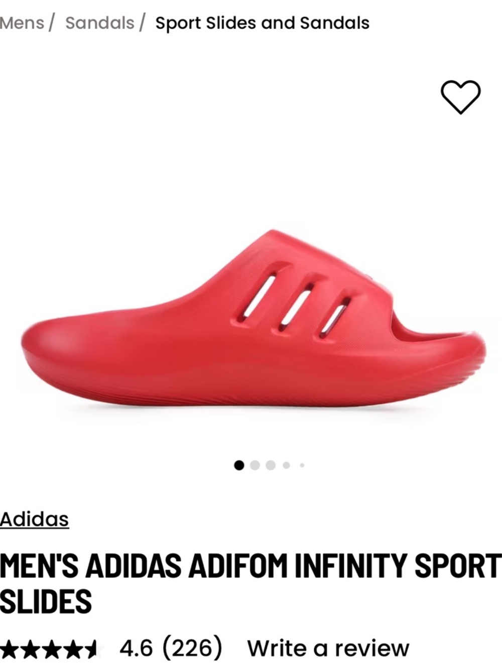 Adidas men’s red recovery slides size 12 Illnfinity NEW